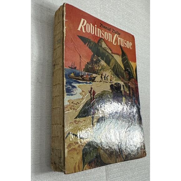 Robinson Crusoe Daniel Defoe Vintage Mid-20th century German/Deutsch edition - Picture 13 of 15